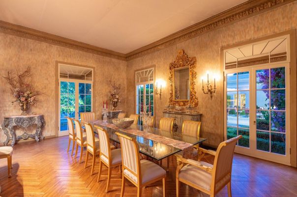 Dining room, Interior, Wood Texture Flooring