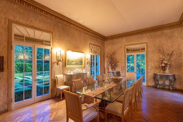 Dining room, Interior, Wood Texture Flooring, Wooden Walls