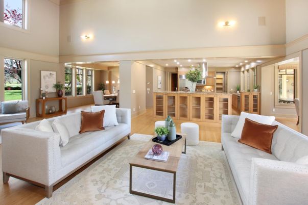 Dining room, Interior, Kitchen, Living room, Pendant Lights, Recessed Lighting, Wood Texture Flooring