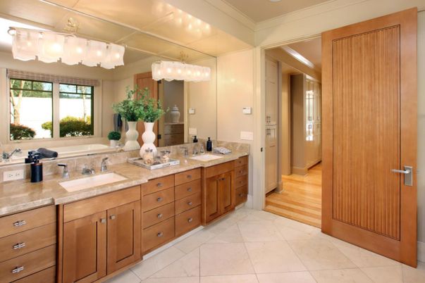 Bathroom, Dual Sink Vanities, Interior, Wood Texture Flooring