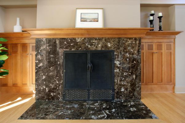 Fireplace, Interior, Wood Texture Flooring
