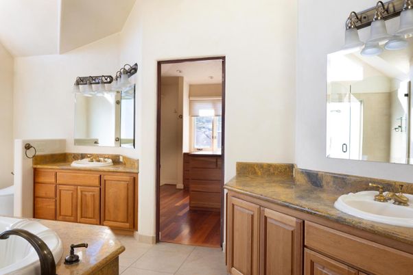 Bathroom, Dual Sink Vanities, Interior, Wood Texture Flooring