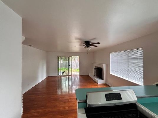 Empty room, Fireplace, Interior, Wood Texture Flooring
