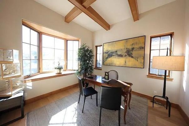 Home Office, Interior, Wooden Beams, Wood Texture Flooring