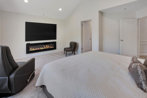 Bedroom, Fireplace, Interior, Recessed Lighting