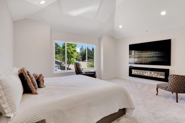Bedroom, Fireplace, Interior, Recessed Lighting