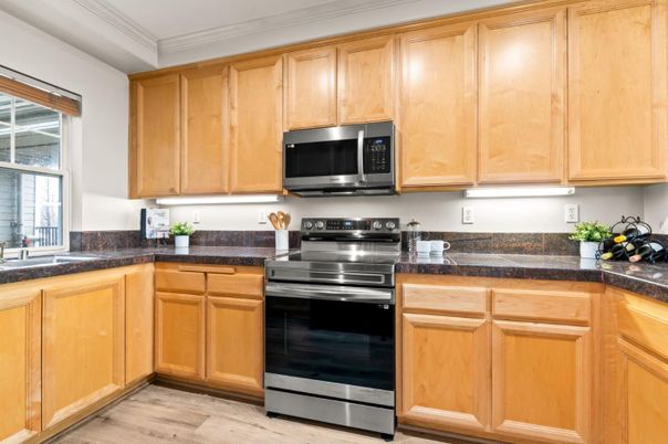 Interior, Kitchen, Stainless Steel Appliances, Wood Texture Flooring