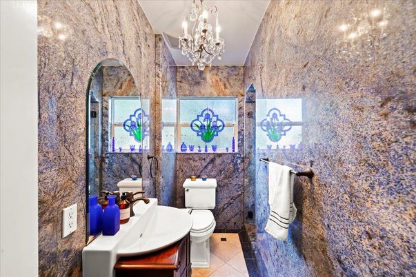 Bathroom, Chandelier, Interior