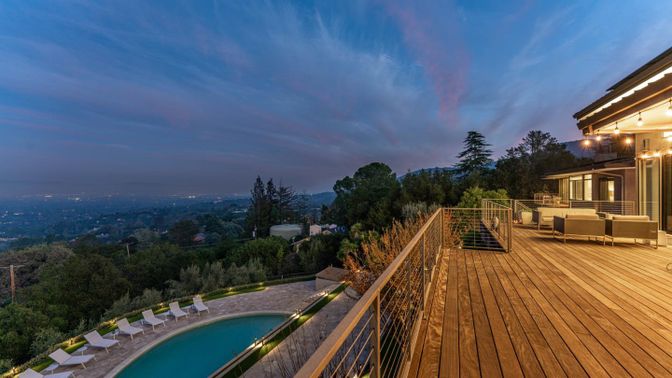 Exterior, Pool, Wood Texture Flooring