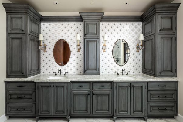 Bathroom, Dual Sink Vanities, Interior, Marble, Recessed Lighting
