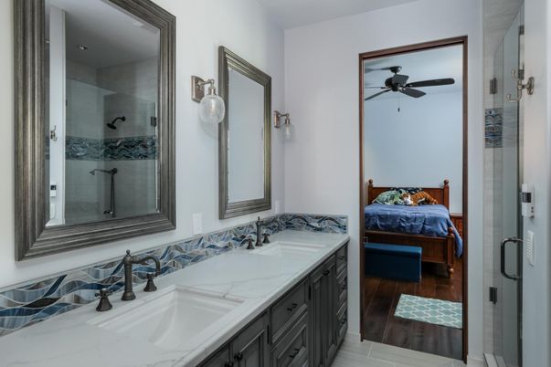 Bathroom, Bedroom, Dual Sink Vanities, Interior, Wood Texture Flooring