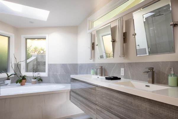Bathroom, Dual Sink Vanities, Glass Shower, Interior