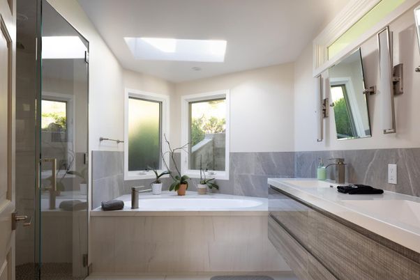Bathroom, Dual Sink Vanities, Glass Shower, Interior