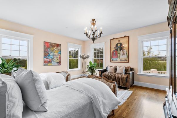 Bedroom, Chandelier, Interior, Wood Texture Flooring