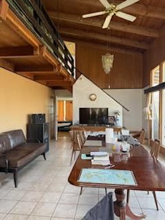 Dining room, Fireplace, Interior, Living room, Pendant Lights, Wooden Beams, Wooden Ceilings