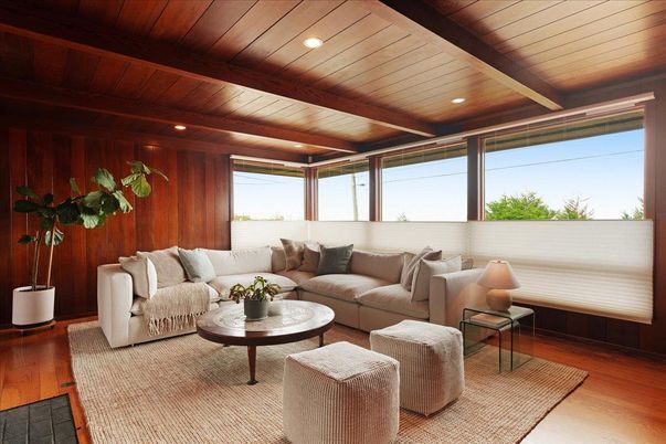 Interior, Living room, Recessed Lighting, Wooden Beams, Wooden Ceilings, Wood Texture Flooring, Wooden Walls