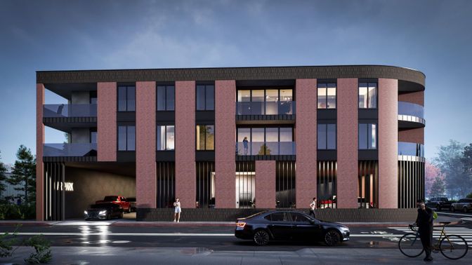 Exterior, Facade, Condo Building
