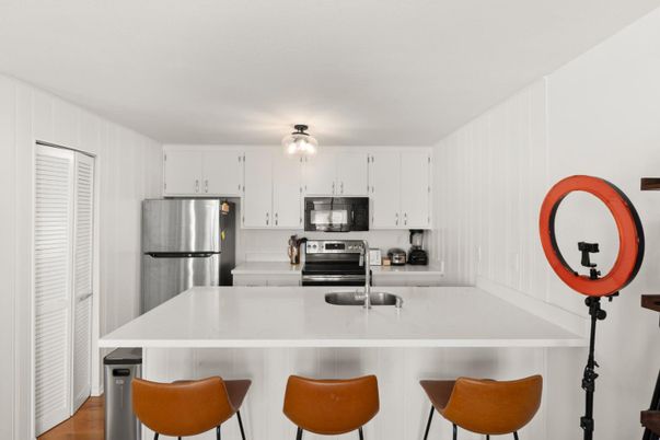 Interior, Kitchen, Stainless Steel Appliances, Wood Texture Flooring
