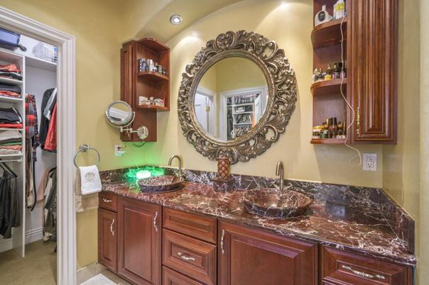 Bathroom, Dual Sink Vanities, Interior, Recessed Lighting, Walk-in Closets