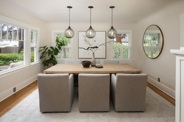 Interior, Kitchen, Pendant Lights, Stainless Steel Appliances, Wood Texture Flooring