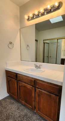 Bathroom, Dual Sink Vanities, Interior, Tile Countertops