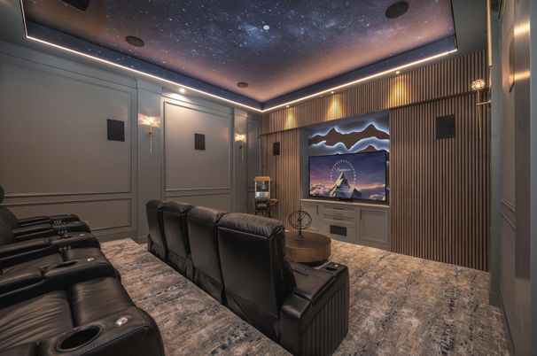 Home Theatre Room, Interior, Projection Screen, Recessed Lighting, Theatre Room