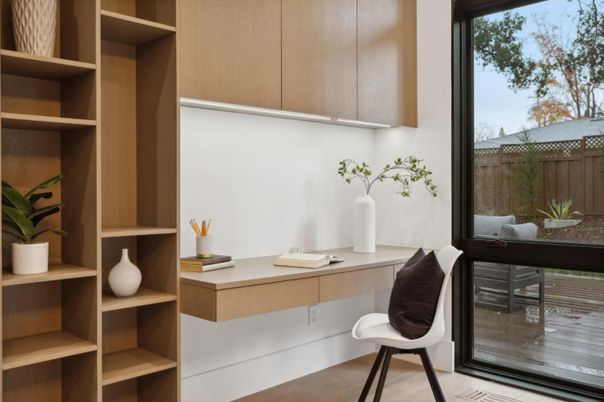 Home Office, Interior, Wood Texture Flooring
