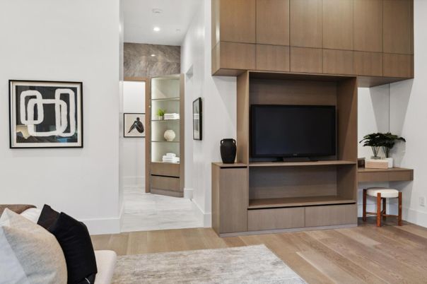 Interior, Marble, Recessed Lighting, Wood Texture Flooring