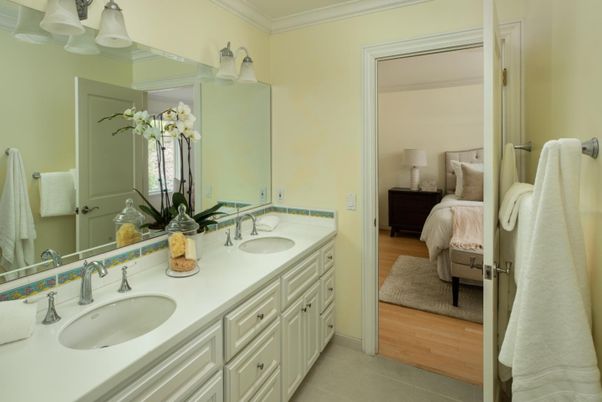 Bathroom, Bedroom, Dual Sink Vanities, Interior, Wood Texture Flooring