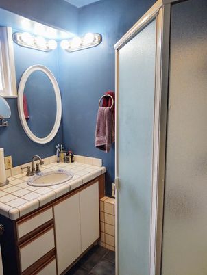 Bathroom, Glass Shower, Interior, Tile Countertops