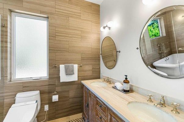Bathroom, Dual Sink Vanities, Interior, Wooden Walls