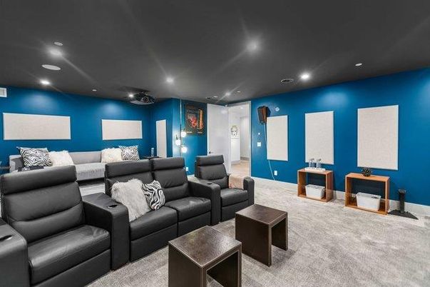 Home Theatre Room, Interior, Projection Screen, Recessed Lighting, Theatre Room