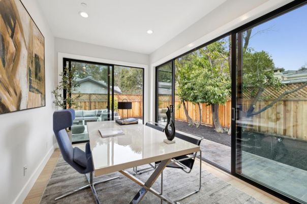 Home Office, Interior, Recessed Lighting, Wood Texture Flooring