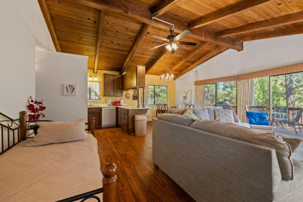 Chandelier, Dining room, Interior, Kitchen, Living room, Wooden Beams, Wooden Ceilings, Wood Texture Flooring