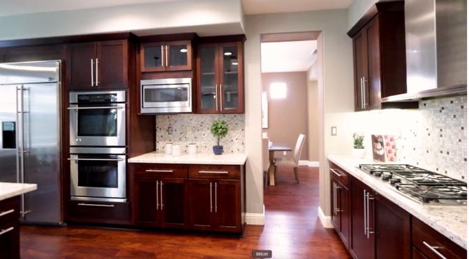 Dining room, Interior, Kitchen, Stainless Steel Appliances, Wood Texture Flooring