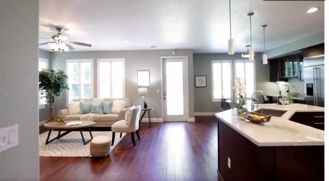Interior, Kitchen, Living room, Pendant Lights, Recessed Lighting, Stainless Steel Appliances, Wood Texture Flooring