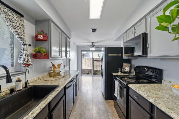Interior, Kitchen, Wood Texture Flooring