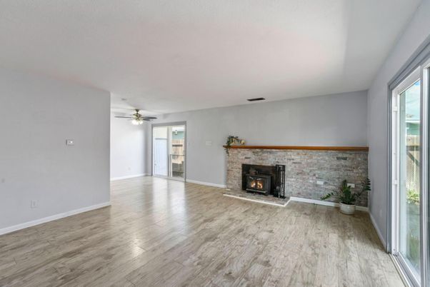 Empty room, Fireplace, Interior, Wood Texture Flooring