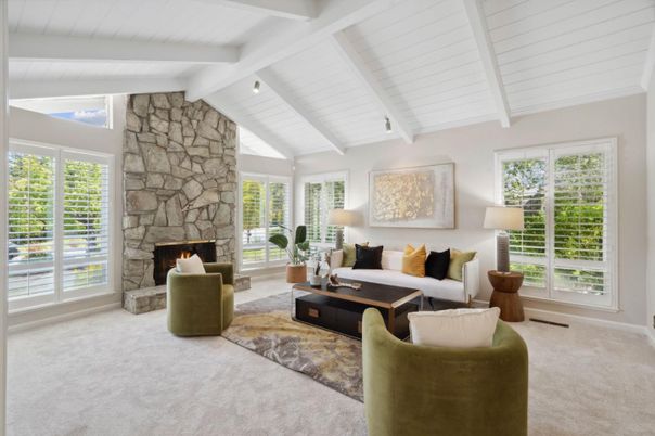 Fireplace, Interior, Living room, Stone Walls