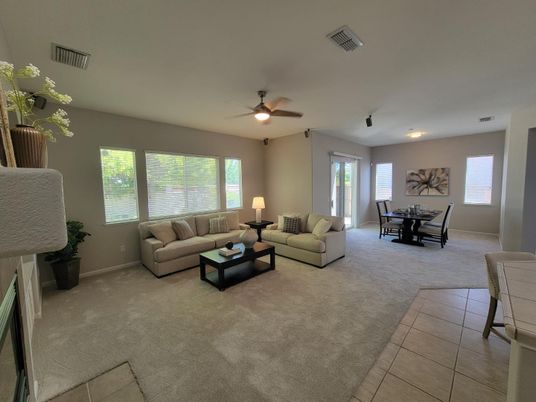 Dining room, Fireplace, Interior, Living room, Recessed Lighting