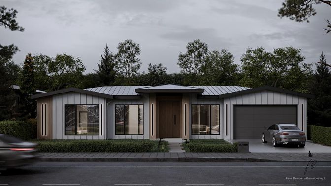 Attached, Exterior, Facade, Ranch