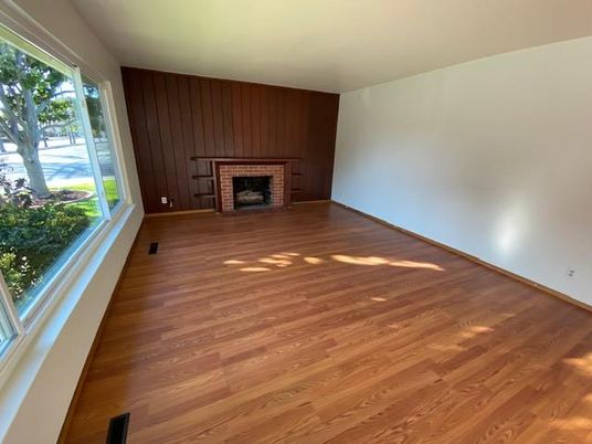 Empty room, Fireplace, Interior, Wood Texture Flooring