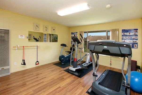 Fitness Equipment, Interior, Wood Texture Flooring