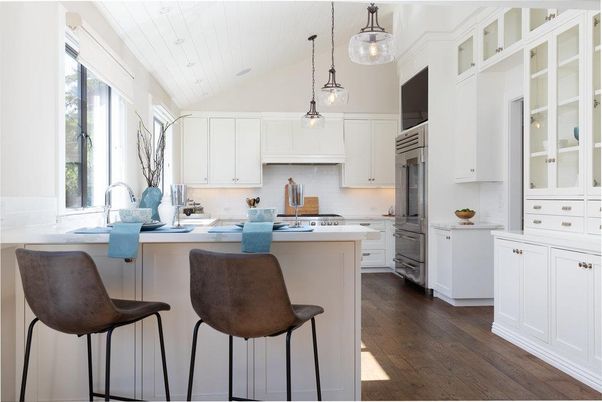 Interior, Kitchen, Pendant Lights, Wood Texture Flooring