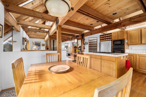 Dining room, Interior, Kitchen, Wooden Beams, Wooden Ceilings, Wood Texture Flooring