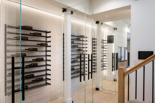 Interior, Recessed Lighting, Wine Storage, Wood Texture Flooring