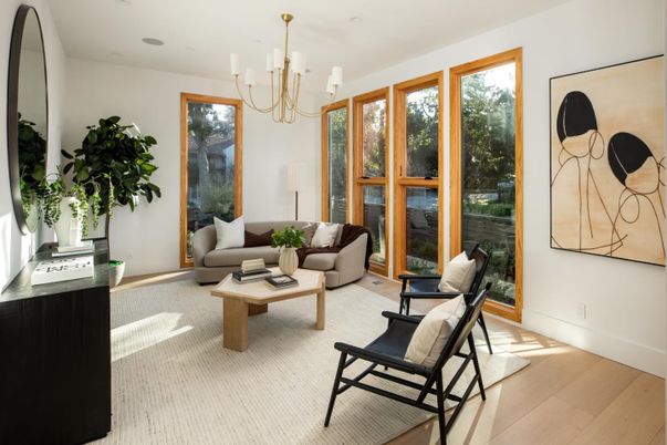 Chandelier, Interior, Living room, Recessed Lighting, Wood Texture Flooring