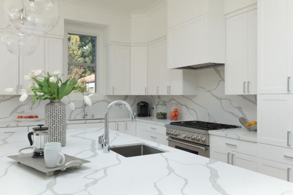 Interior, Kitchen, Marble Walls, Stainless Steel Appliances