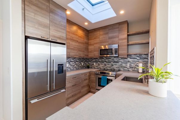 Glass Ceilings, Interior, Kitchen, Recessed Lighting, Stainless Steel Appliances