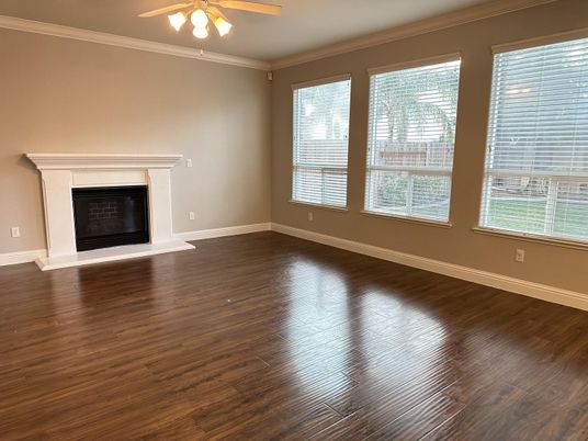 Empty room, Fireplace, Interior, Wood Texture Flooring